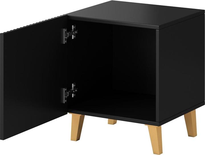 Actual product image Cama PAFOS bedside cabinet 2 pcs. 45x40x51 cm matt black (45 x 40 x 51 cm)