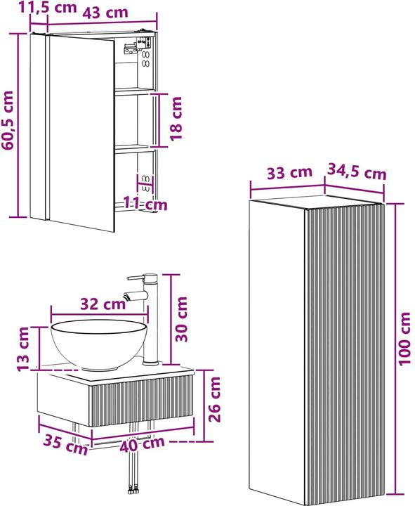Produktbild vidaXL Badezimmerschrank