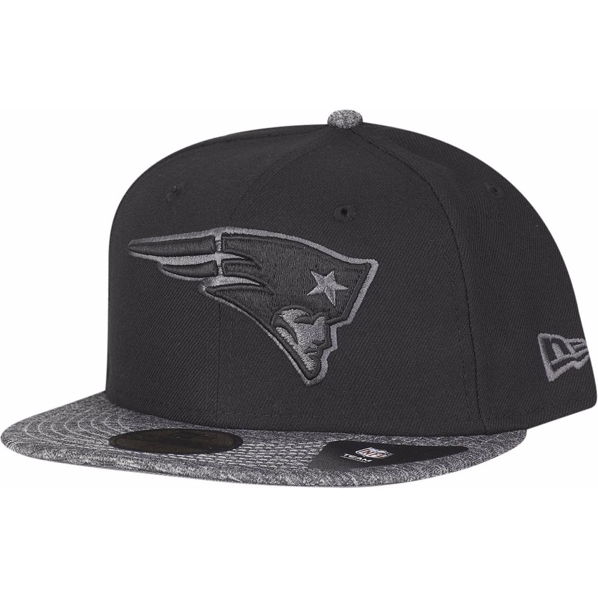 New Era, Herren, Cap, 59Fifty Grey Ii New England Patriots, Schwarz, (7 1/8)