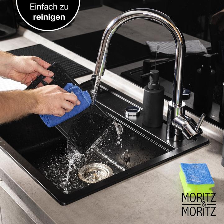 Image du produit Moritz & Moritz 2X planches à découper en plastique avec rainure à jus aspect granit - 25 x 15 cm