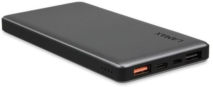 Actual product image Lamax LM10000QC Powerbank Lithium Polymer (LiPo) 10000 mAh Metallic (10000 mAh, 37 Wh)