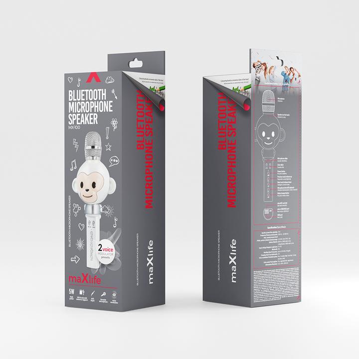 Immagine prodotto Maxlife Bluetooth microphone with speaker Animal MX-100 white
