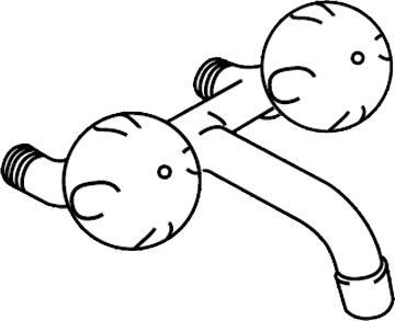 Image du produit Aquaperl Mitigeur mural à deux poignées / mitigeur lavabo Globo chromé, saillie 225mm, entraxe 120mm, chromé