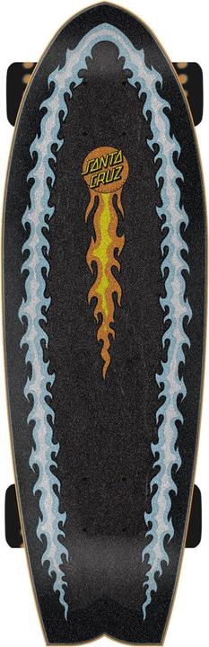 Actual product image Santa Cruz Flaming Dice Dot Shark Cruiser (27.70")