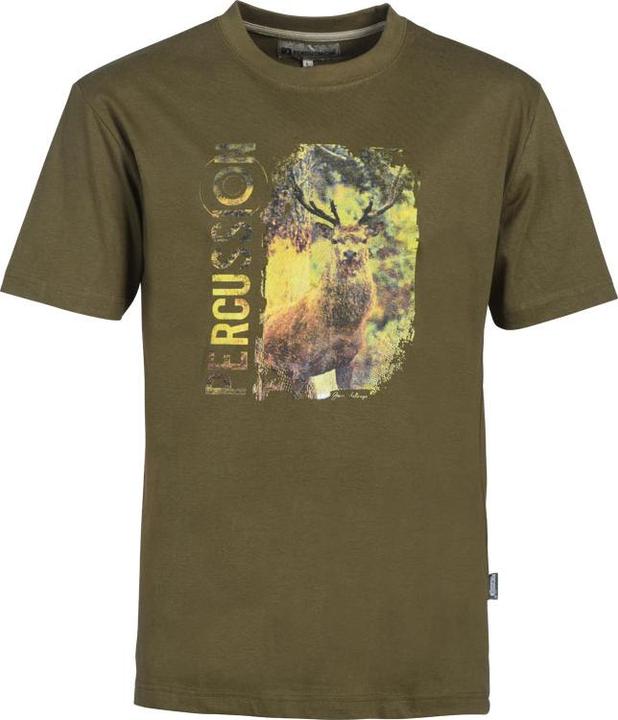 Actual product image Percussion Screen-printed deer T-shirt (3XL)