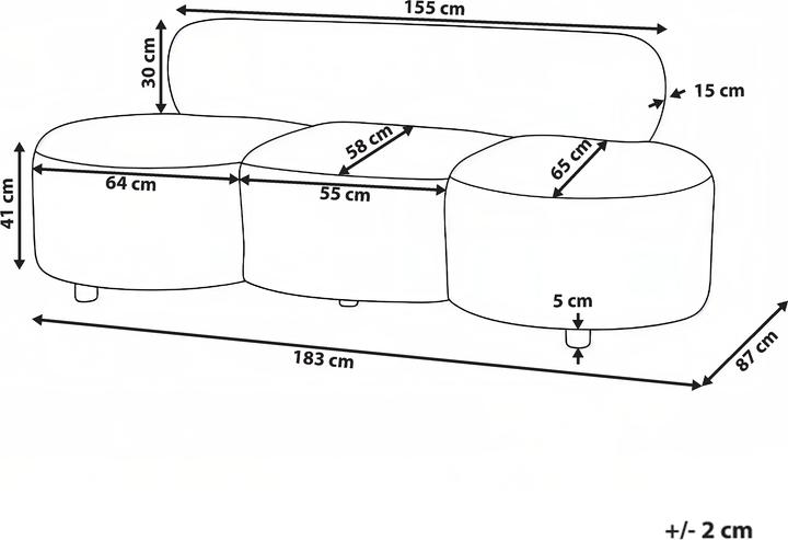 Produktbild Beliani Blavand (3-Sitzer)
