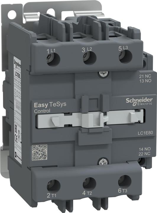 Actual product image Schneider Easy TeSys contactor 3P 80A 1NO+1NC 380V AC 50Hz LC1E80Q5