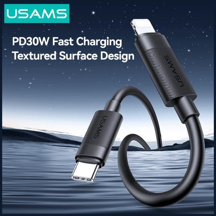 Immagine prodotto Usams Cable U94 30W USB-C to Lightning 1m black (1 m, 30 W)