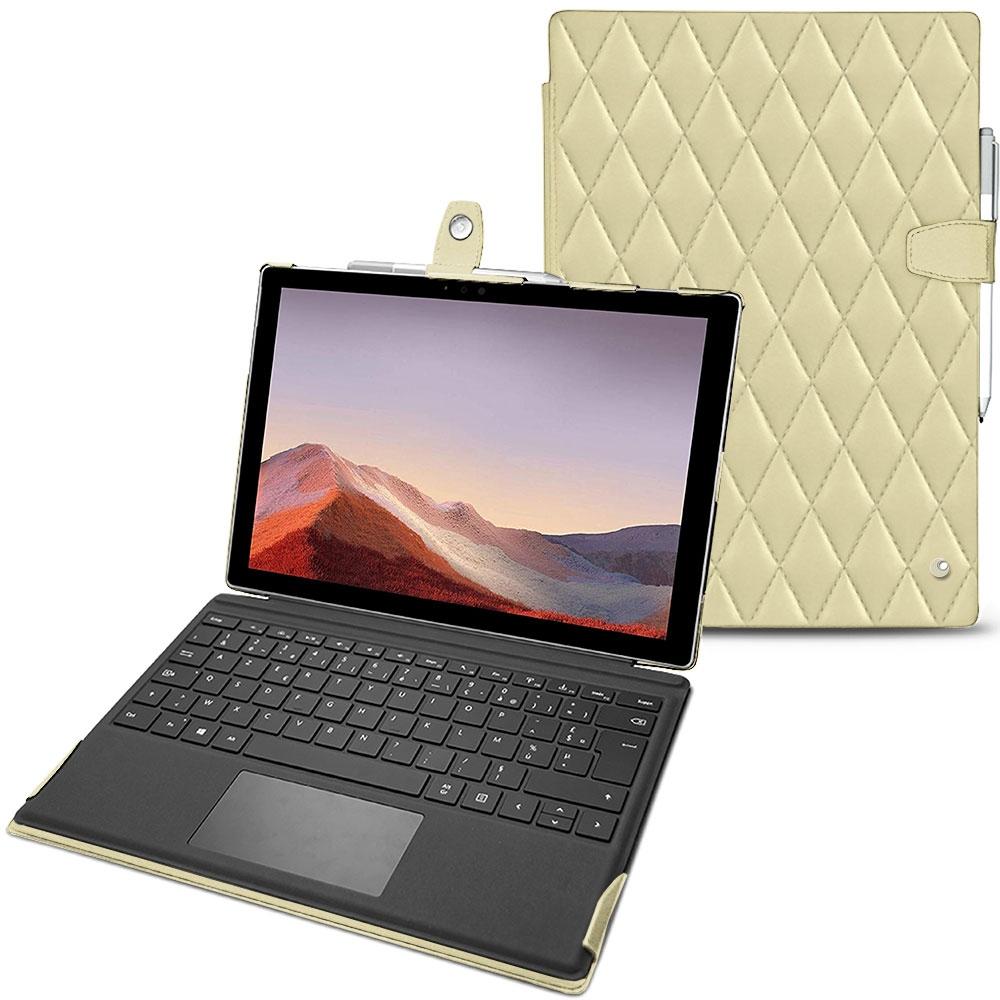 Noreve Lederschutzhülle (Microsoft Surface Pro 7), Tablet Hülle, Beige