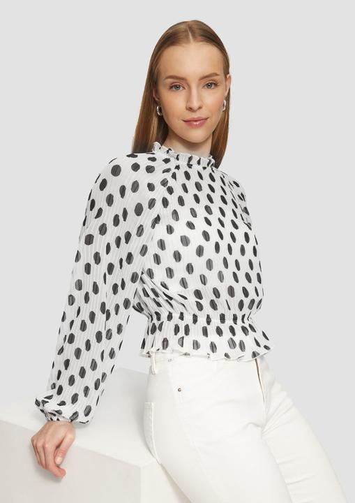 Actual product image S.Oliver Bluse Verkürzte Chiffonbluse aus Plissee (38)