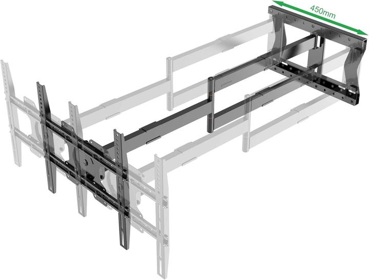 Produktbild Physix Extra lange Vollbewegliche TV-Wandhalterung mit 180-Grad-Schwenk (Wand, 31.75 kg, 32" - 75")