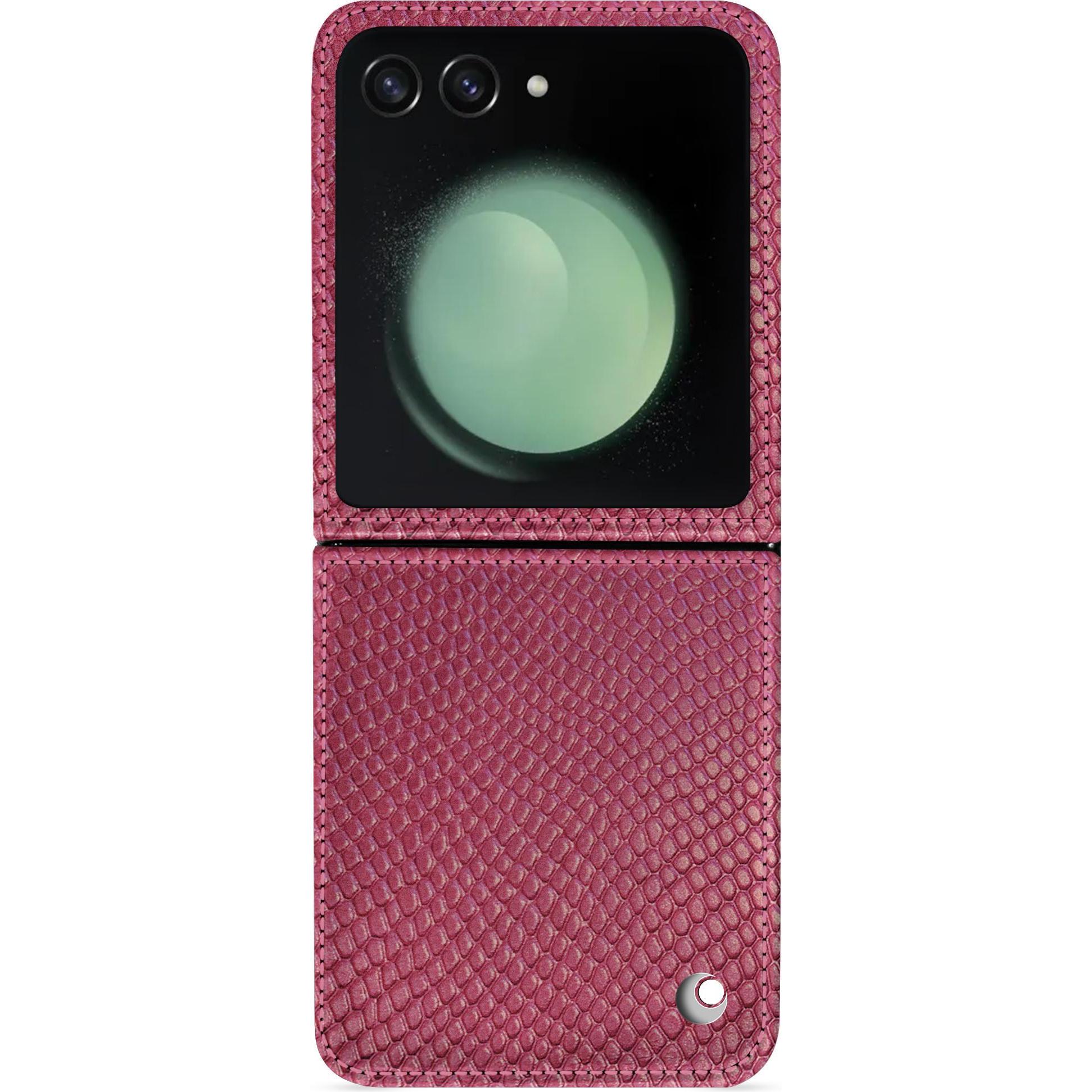 Noreve Lederschutzhülle Samsung Galaxy Z Flip5 (Samsung Galaxy Z Flip5), Smartphone Hülle, Rosa