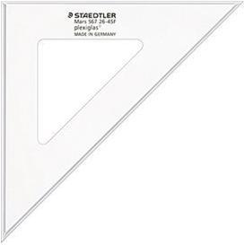 Actual product image Staedtler Drawing triangle Mars, 45 degrees, hypotenuse: 200 mm made of Plexiglas, with ink edge, scaling (20 cm)