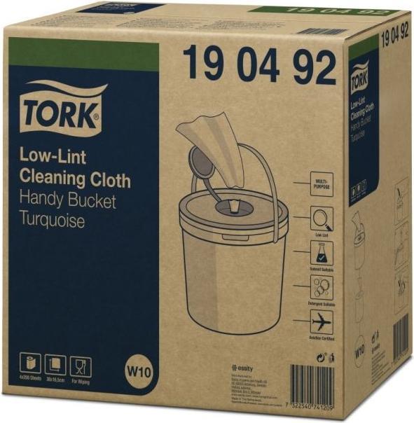 Actual product image Tork Low-lint cleaning wipes in W10 dispenser bucket, 1-ply 190492 Quantity: 80 (800 pcs.)