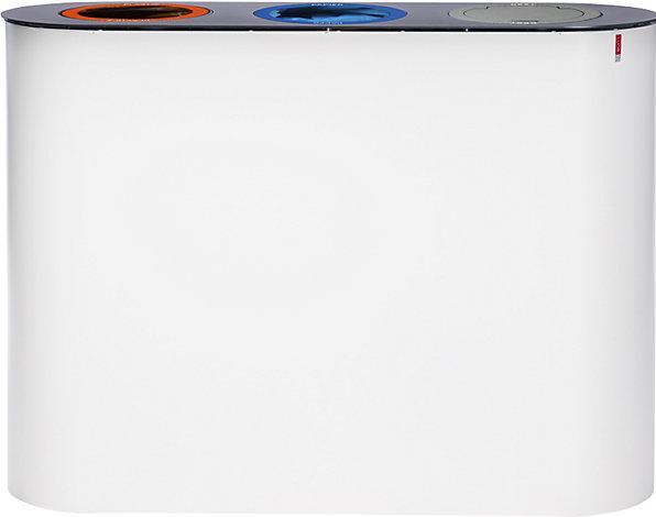 Image du produit Lune Système de tri des déchets Split 3 x 38 L blanc anthracite acier galvanisé de qualité (38 l)