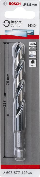 Actual product image Bosch Professional Zubehör HSS Twist Drill with Hexagonal Shank 8.5 mm (8.5 millimetres)