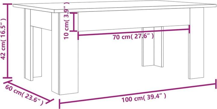Image du produit vidaXL Couchtisch (100 x 60 x 42 cm)