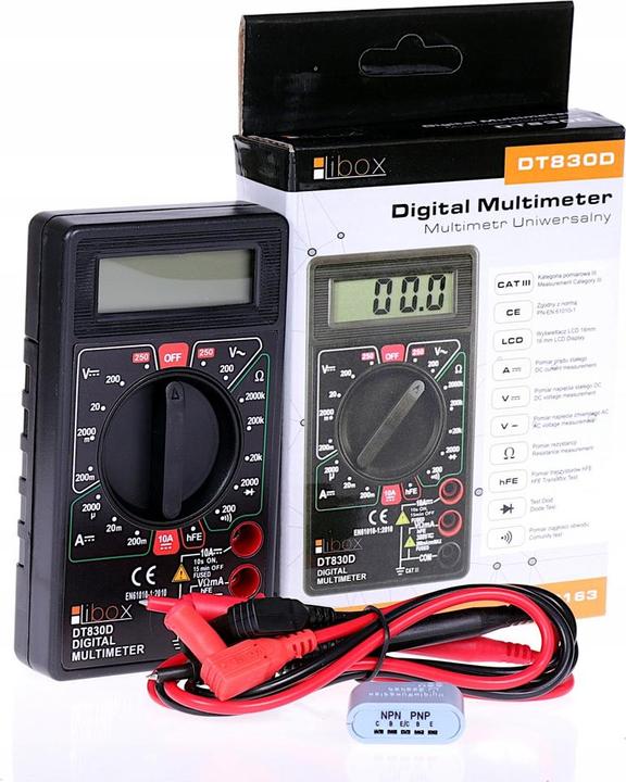 Immagine prodotto Libox Miernik uniwersalny DT830D LB0163 (CAT III 300V)