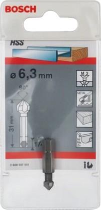 Produktbild Bosch Professional Zubehör Kegelsenker mit Sechskantschaft, 10,4, M 5, 34 mm, 1/4-Zoll (10.4 Millimeter)