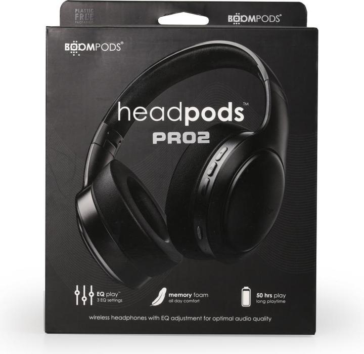 Actual product image Boompods Headpods Pro2 Black (50 h, Cable, Wireless)