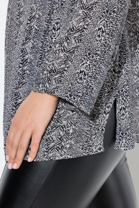 Actual product image Ulla Popken Mixed Pattern Striped Long Sleeve Blouse (56)