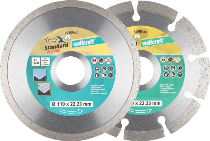 Produktbild wolfcraft 1 Diamant-Trennscheib.-Set 2-tlg. ø110mm