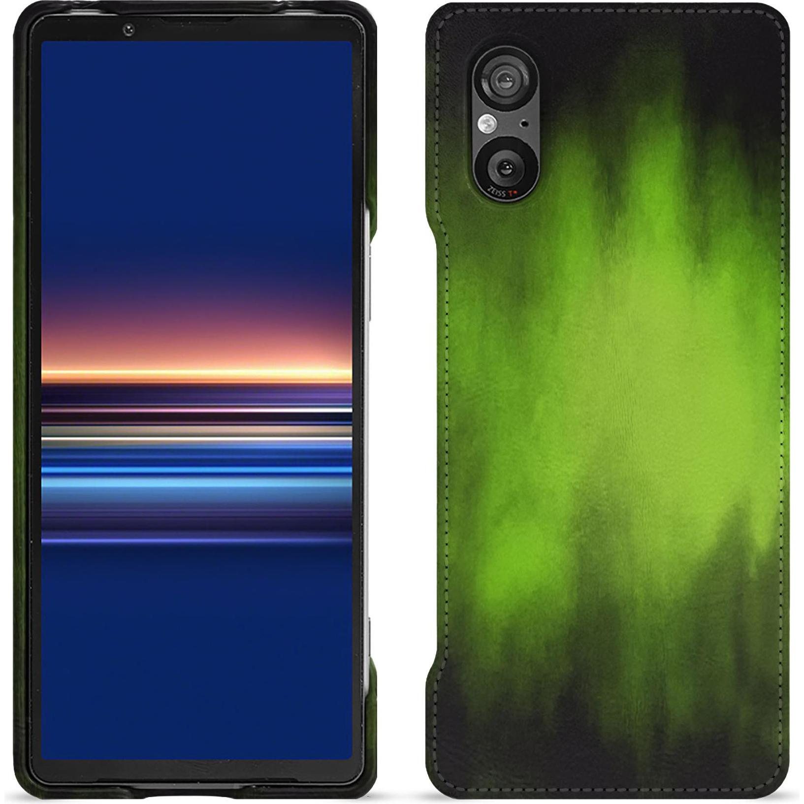 Noreve Lederschutzhülle (Sony Xperia 5 V), Smartphone Hülle, Grün