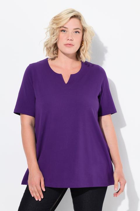 Actual product image Ulla Popken Essential Notch Neck Stretch Tee (62)