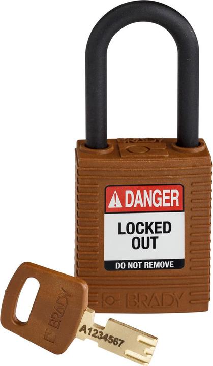 Actual product image Brady SafeKey nylon lockout padlocks