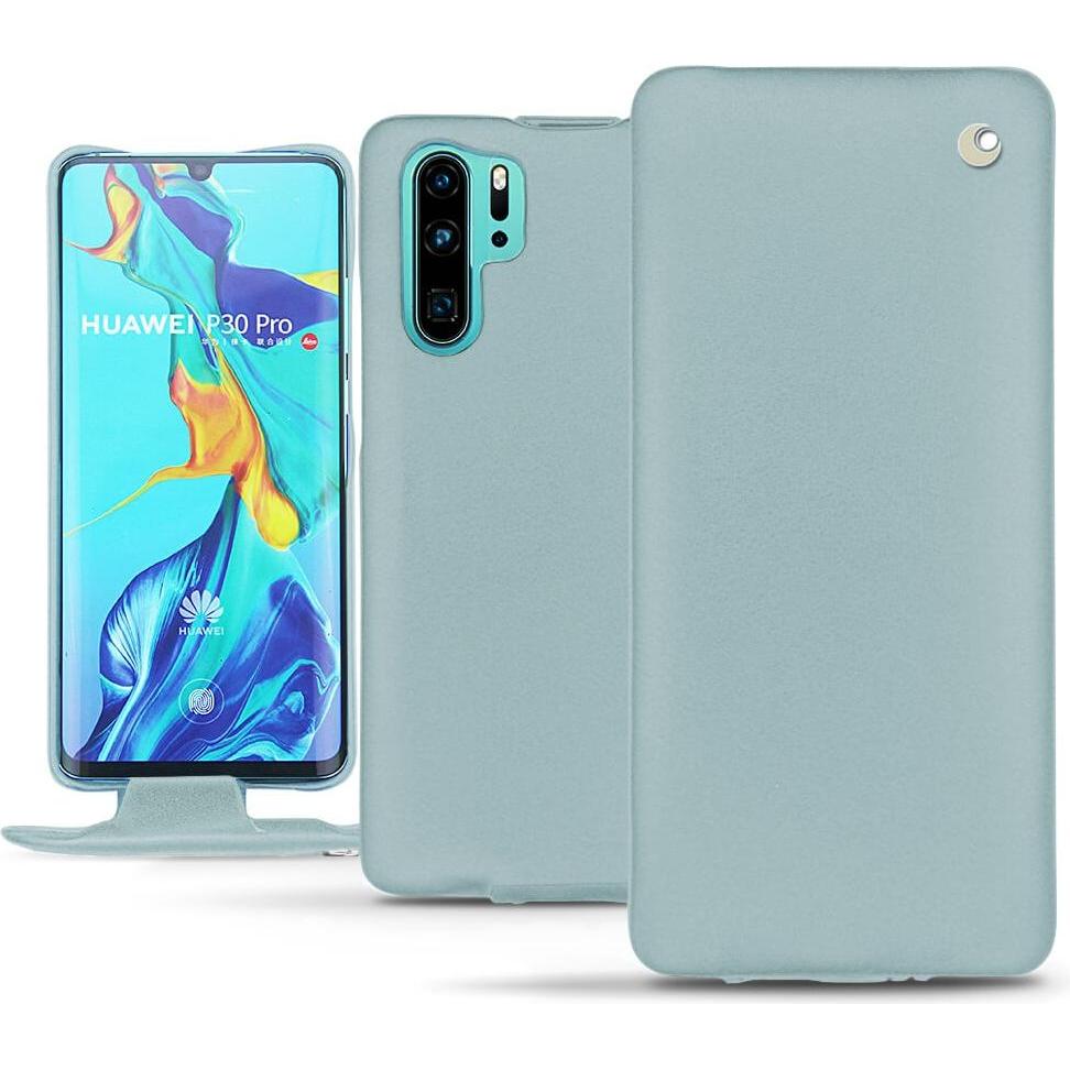 Noreve Lederschutzhülle vertikal (Huawei P30 Pro), Smartphone Hülle, Blau
