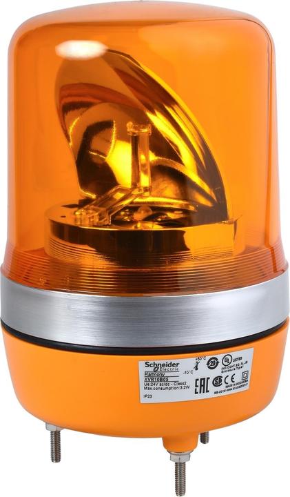 Produktbild Schneider Electric XVR Orange Rotating Beacon, 106mm, 24V