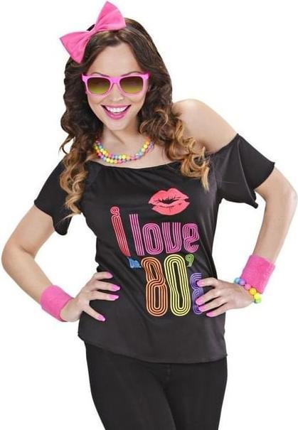 Image du produit Widmann Chemise de fille des années 80 : avec manchettes et boucle de cheveux (XL, XXL)