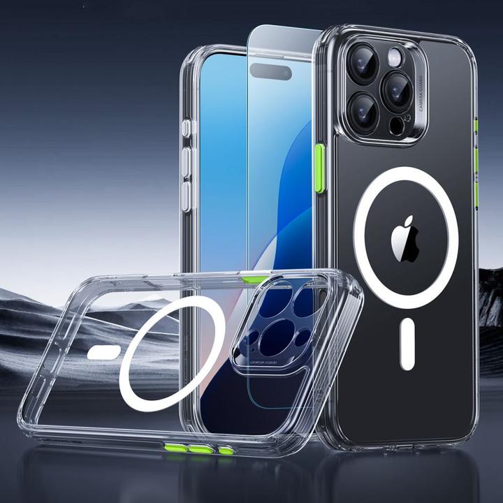 Produktbild ESR Etui Classic Pro Set Halolock MagSafe na iPhone 16 Pro - przezroczyste (Apple iPhone 16 Pro)