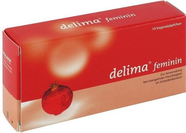 Produktbild Delima feminin Granatapfel und Traubenkernoel (Vaginalzäpfchen)