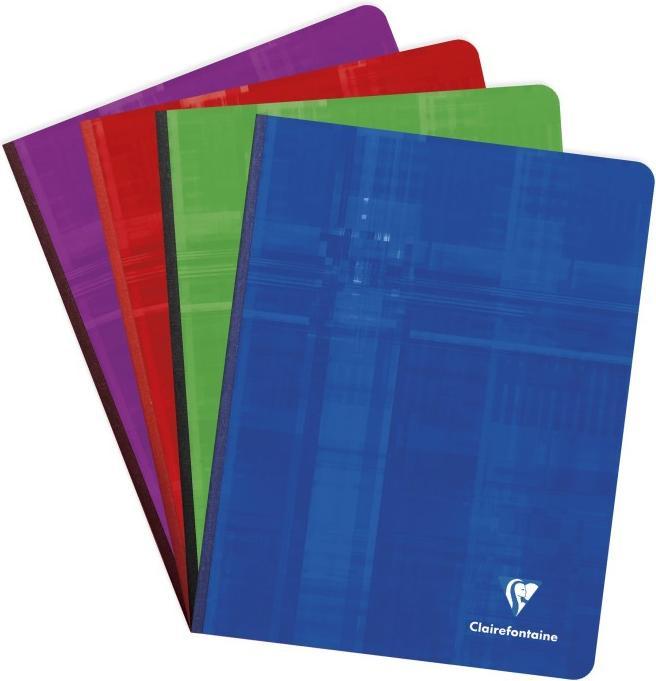 Image du produit Clairefontaine Cahier de notes avec dos en toile (17 x 22 cm, Quadrillé, Couverture rigide)