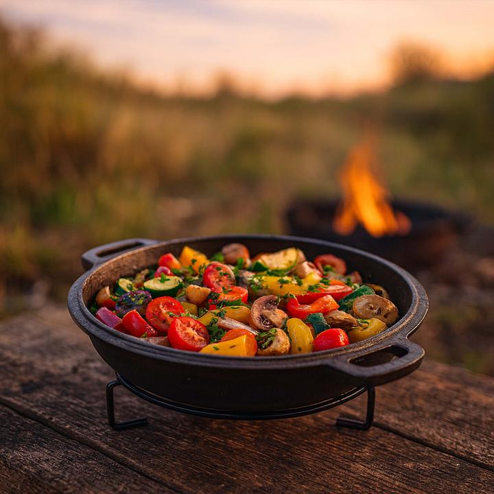 Produktbild Wiltec 2in1 Dutch Oven 32x26x16cm Grilltopf Feuertopf Schmortopf Gusseisen