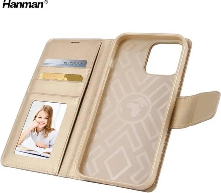 Immagine prodotto Hanman Apple iPhone 12 / 12 Pro - Custodia Mill Flip con 3 slot per carte, oro (Apple iPhone 12 Pro, Apple iPhone 12)