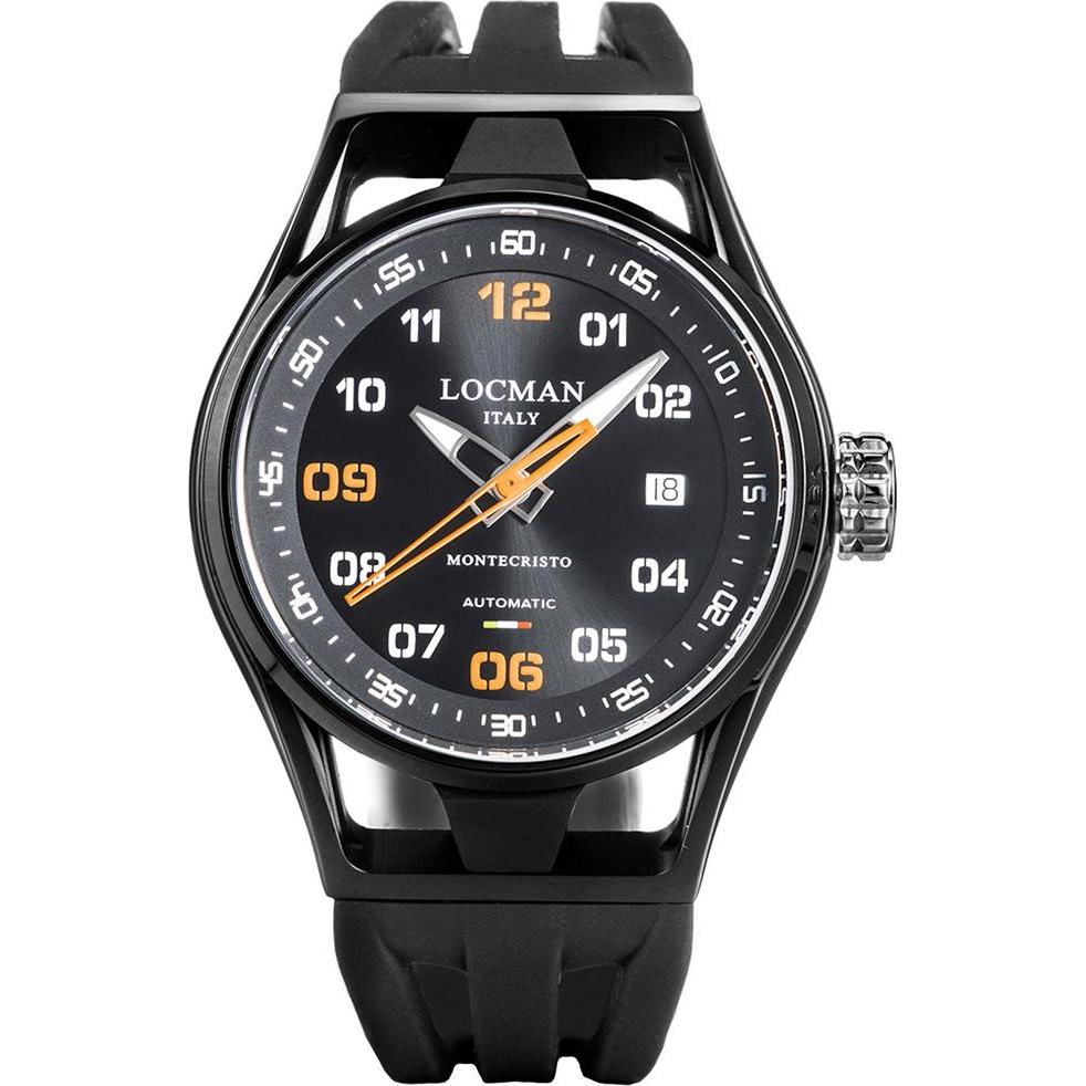 Locman, Armbanduhr, Italy Armbanduhr Montecristo Automatik Ref.0537, Schwarz, Orange, (42 mm)