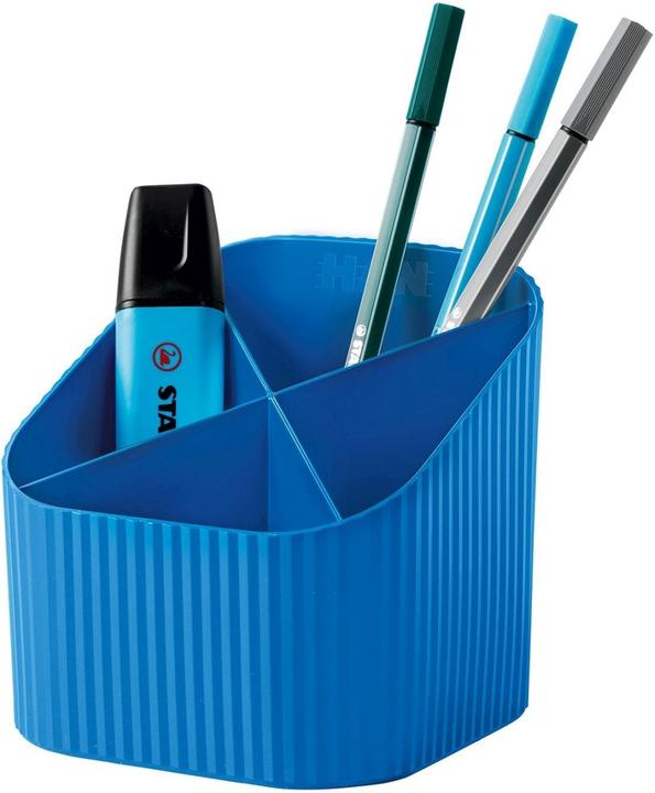 Actual product image Han Pencil holder Re-X-LOOP, blue 4 compartments, 100% recycled eco-plastic