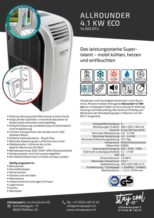 Image du produit Climaexpert Allrounder 4.1 Eco (60 m², 14000 BTU/h)