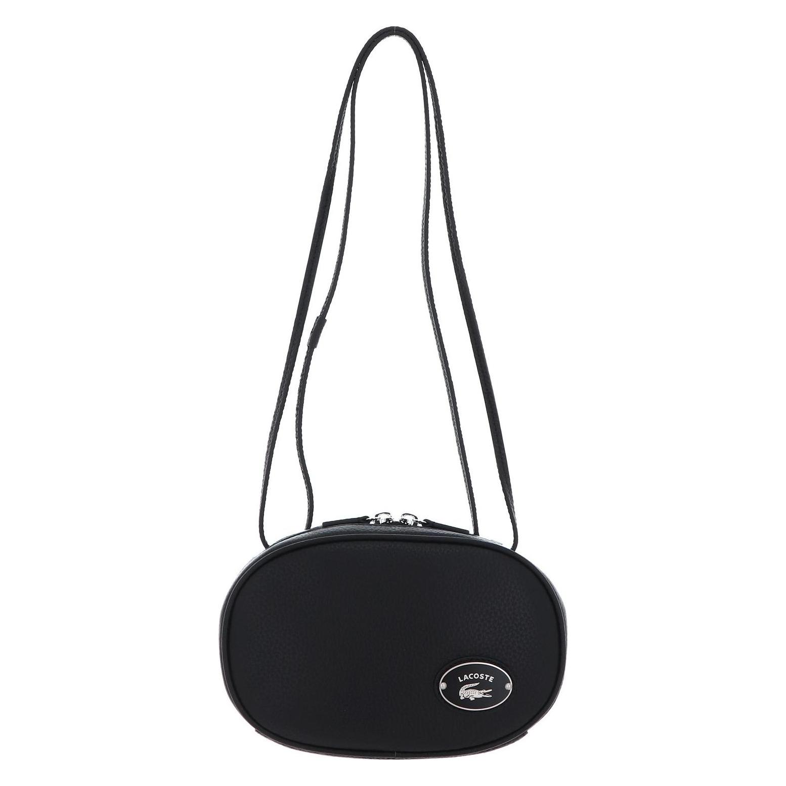 Lacoste, Damen, Handtasche, Origin Croc Round Camera Bag, Schwarz