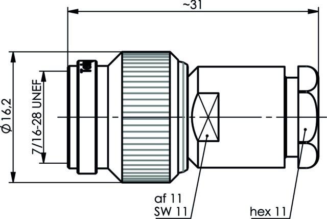 Image du produit Telegärtner Connecteur de câble TNC 50 Ohm, presse-étoupe MIL IP 67, A02, G01 (RG-58C/U), G05 (RG-223/U) (Fiches et connecteurs)
