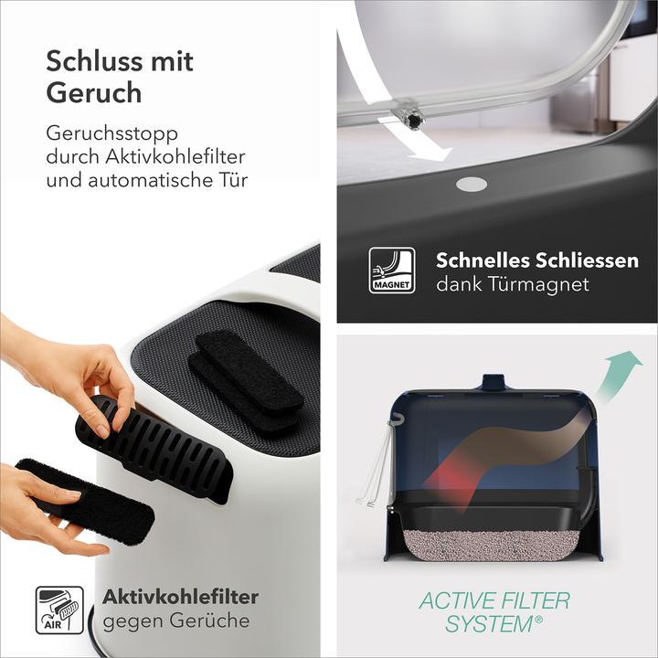Immagine prodotto Rotho Katzentoilette Bea Hellgrau, Stromversorgung: Keine, App (Lettiera per gatti chiusa)