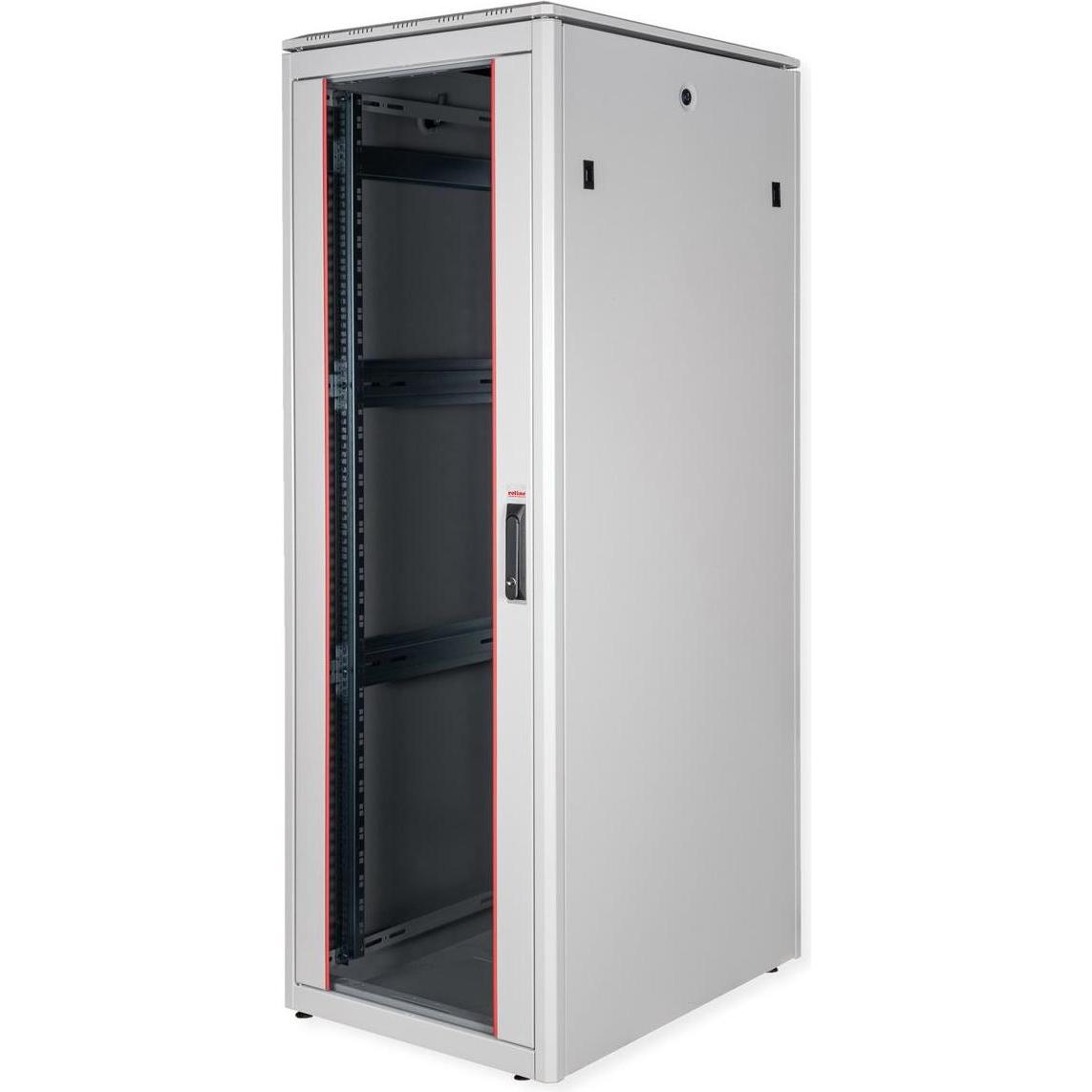Roline 19-Zoll Netzwerkschrank Pro 36 HE (36 HE, 19 Zoll Rack), Serverschrank, Grau
