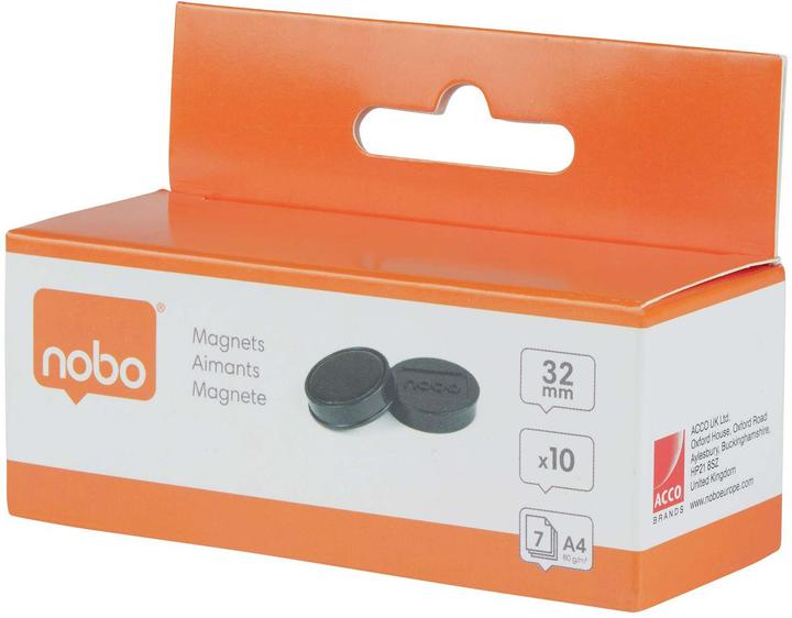 Produktbild Nobo Magnet rund 32mm 1915298 schwarz 10 Stück (10x)