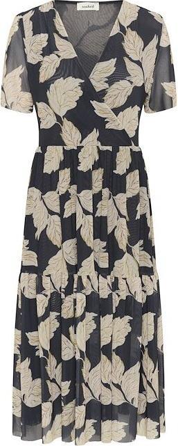 navy leaf print