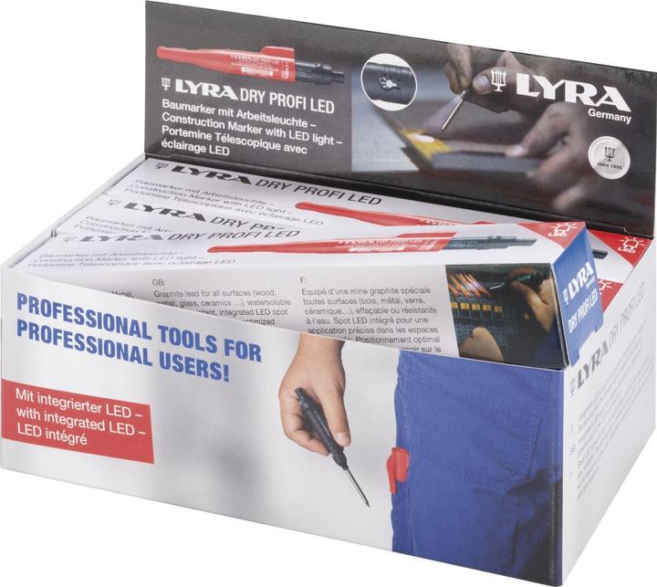 Produktbild Tajima Lyra Dry Profi LED dybhulspen - m.trykfremføring, blyantspidser, inkl. 3x1,5V batt. (Graphit, 1 x)