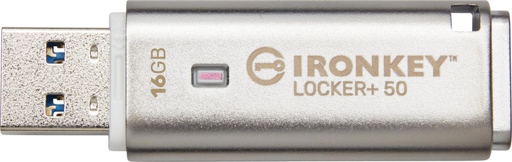 Actual product image Kingston IronKey Locker+ 50 (16 GB, USB-A, USB 3.2)