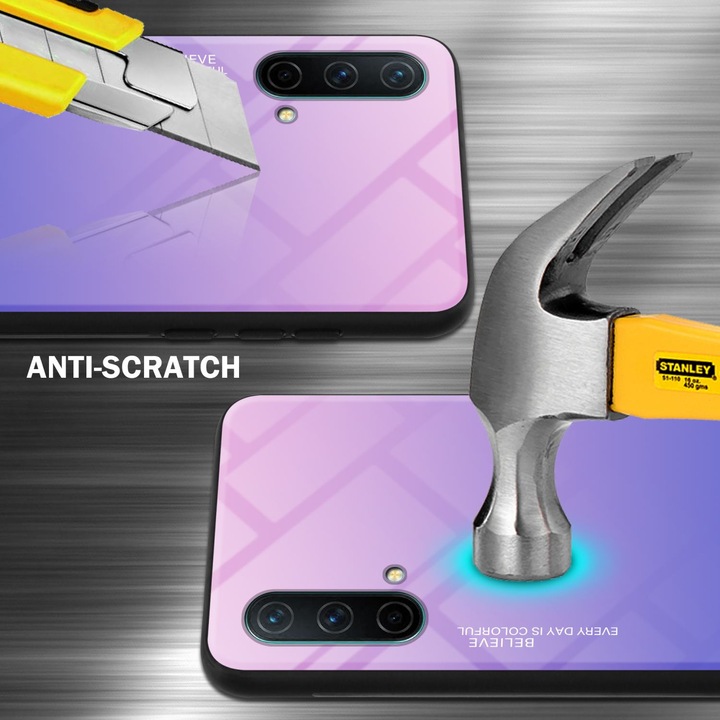 Productafbeelding Cadorabo TPU 2 Kleuren Glazen Hoesje (OnePlus Noord-CE 5G)