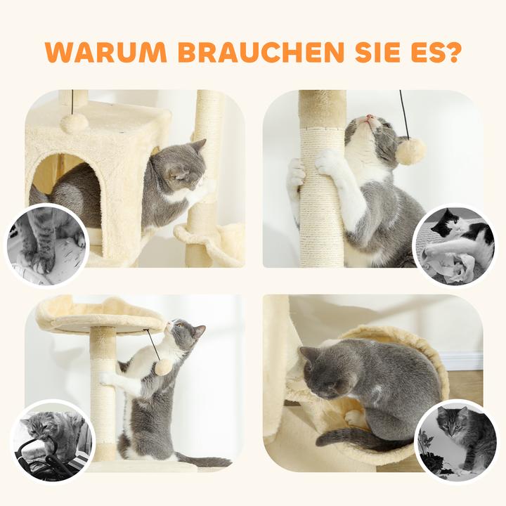 Produktbild PawHut Kratzbaum (160 cm, Beige)